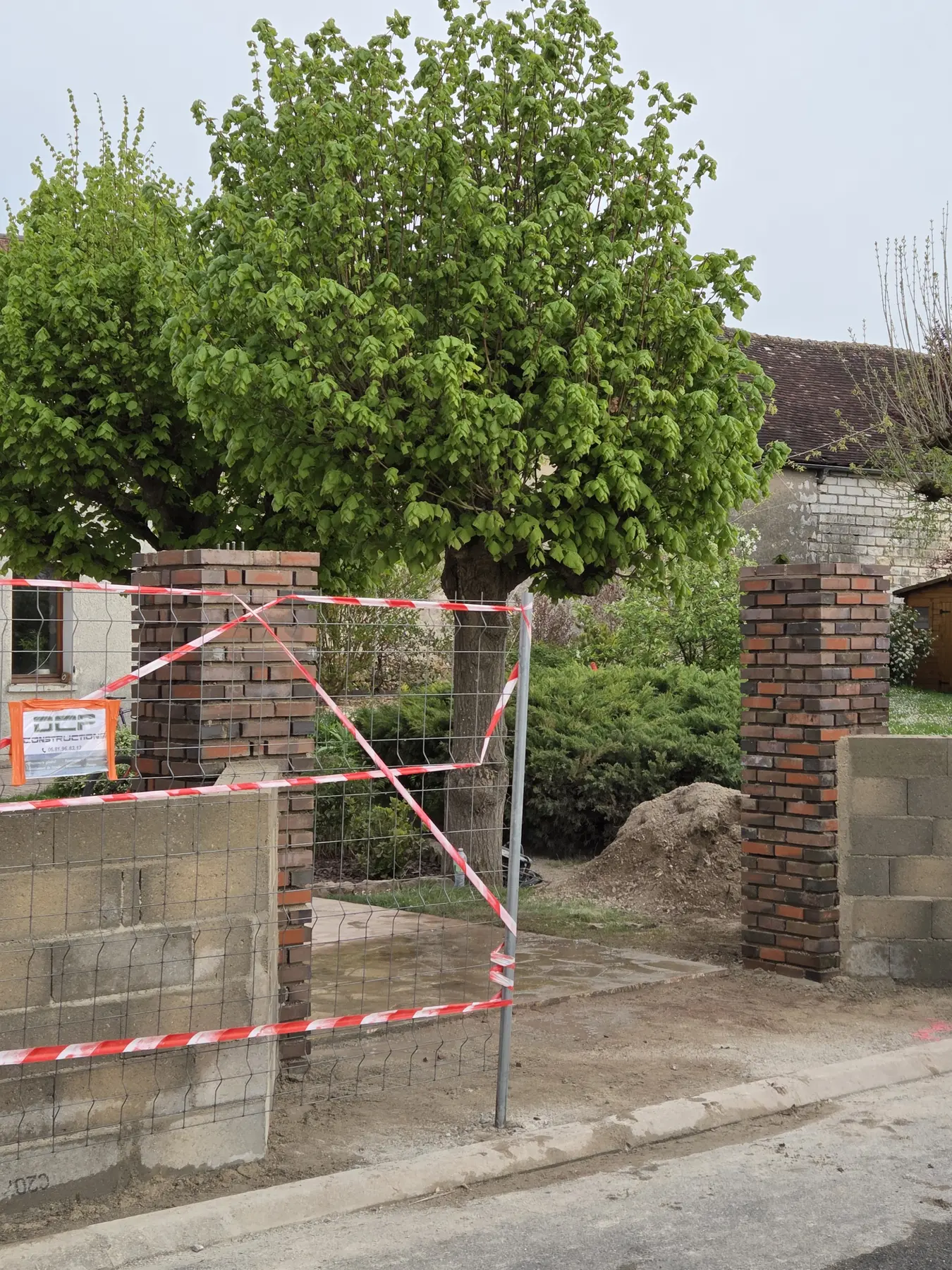 Murs et piliers après travaux de maçonnerie